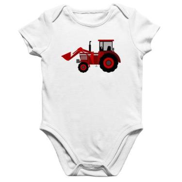 Imagem de Body Bebê Algodão Trator - Foca na Moda, Branco, G