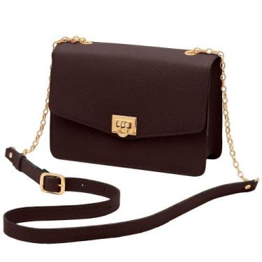 Imagem de Bolsa de Couro Mariart Margarida, Chocolate