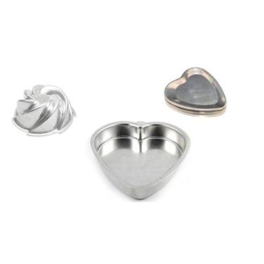 Imagem de Kit Forma Bolo De Novela Assadeira Coração Reto Coração Ballerine Form