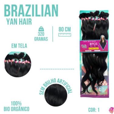Imagem de Cabelo Liso Bio Organico Em Tela 80 Cm Brazilian - Sem Brilho Excessiv