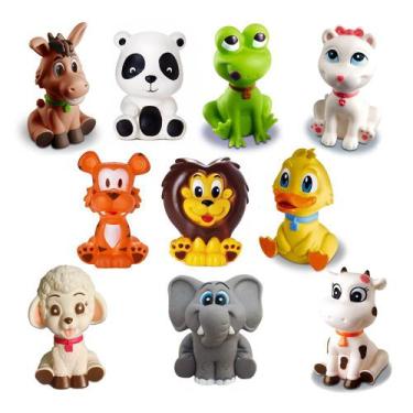 Imagem de Kit com 10 Brinquedos De Vinil Para Bebê A Partir De 3 Meses -b - Come