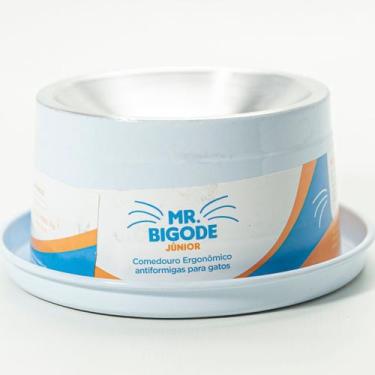 Imagem de Comedouro Antiformiga para Gatos Mr. Bigode Júnior Branco, 140ml Nf Pe