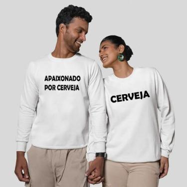 Imagem de Kit 2 Blusas Frio Moletom Careca Sem Capuz Casal Namorados Amo2 - MP M