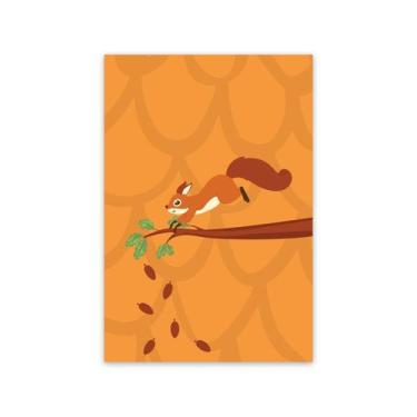 Imagem de Placa Decorativa Infantil Esquilo na Árvore 20x30cm - Quartinhos
