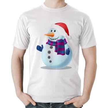 Imagem de Camiseta Algodão Boneco de neve - Foca na Moda, Branco, P