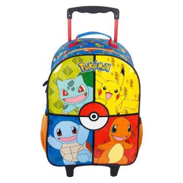 Imagem de Mochila Infantil Pokémon Personagem Mala Escolar Com Rodinha - Xeryus,