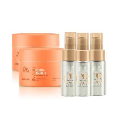 Imagem de Kit 2 Máscaras Nutri Enrich 150ml e 3 Oil Reflections Light 30ml - Wel