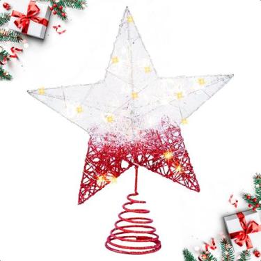 Imagem de Estrela Ponteira Para Arvore de Natal 30cm Aramada com Leds - Klizz, B