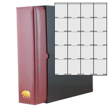 Imagem de Ursae Minoris Manor Library Deluxe 3 Q-Ring Standard Format Album for Up to 800 Coins in 2 x 2 Paper or Plastic Flip Holders Burgundy with Black Slipcase