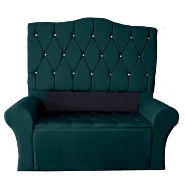 Imagem de Cabeceira Luxo + Recamier Baú Para Cama Box Casal King Size 195 Cm - S
