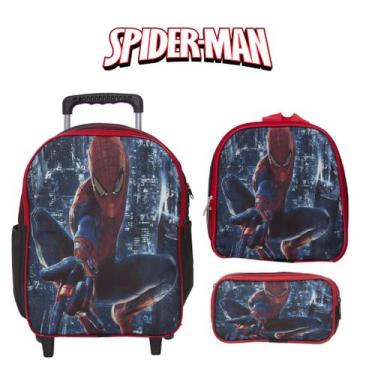 Imagem de Mochila Infantil Escolar Rodinha Homem Aranha Com Lancheira - TOYS 2U
