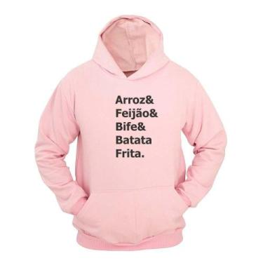 Imagem de Moletom Masculino Canguru Capuz Estampa Bife & Batata - Ragor, Rosa, P