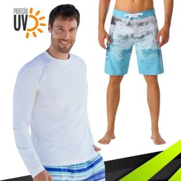 Imagem de Kit Shorts Bermuda Verão Tactel SURF + Camiseta Academia MASCULINO PRO