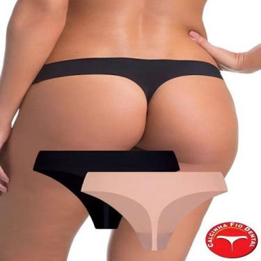 Imagem de Kit Com 4 Calcinhas Fio Dental Corte á Laser Trifil (QE5702), G, Preto