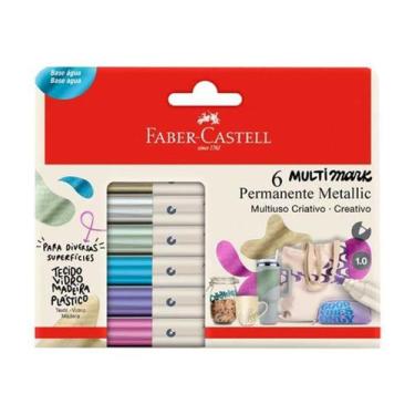 Imagem de Marcador Multimark Permanente Faber Castell 1.0Mm 6 Cores Metallic - F