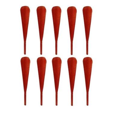 Imagem de Kit 10 Peças Espátula Mineira Patê De Pau Madeira 16 Cm - Colheres de 