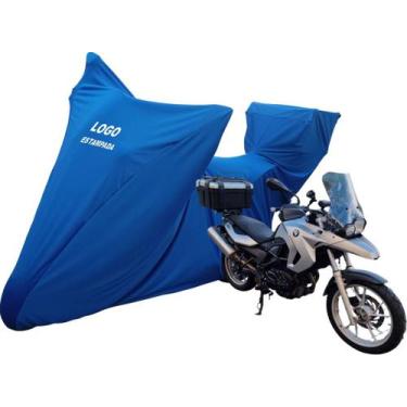 Imagem de Capa Proteger Moto Bmw F650 Gs Com Top Case Bagageiro - Mz, Azul