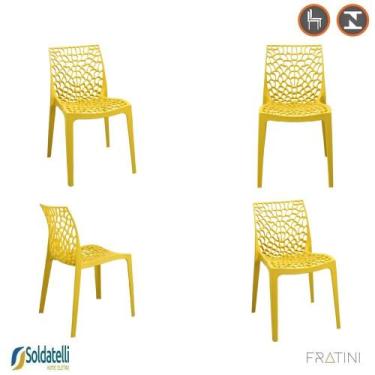 Imagem de Kit 4 Cadeiras Gruvyer PP Várias Cores - Fratini, Amarelo