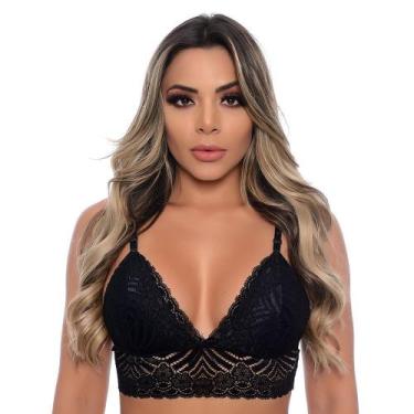 Imagem de Sutiã Top Lingerie Langeri Sem Bojo Sem Aro Com Renda 711 - Patitex, M
