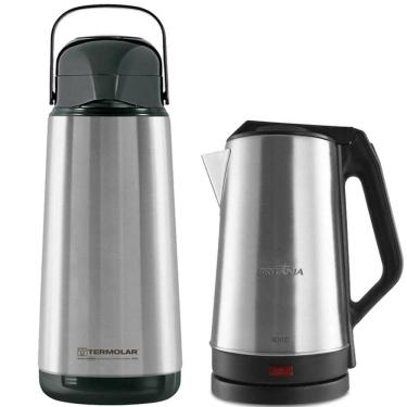 Imagem de Chaleira Elétrica Britânia BCH12I, 220 Volts e Garrafa Térmica Termolar Lumina, 1,8 Litros