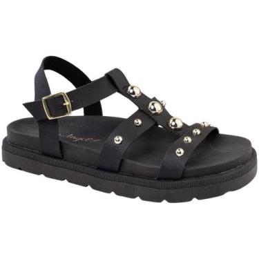 Imagem de Sandália Feminina Papete  Tratorada Bolinhas Versátil Confortável Via 