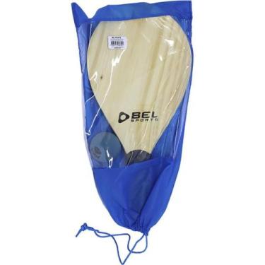 Imagem de Frescobol raquete madeira bola belfix