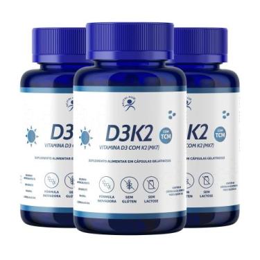 Imagem de Vitamina D3+vitamina K2 (2000 Ui/65mcg) 180 Cáps (3 Frascos) - NUTRIAG