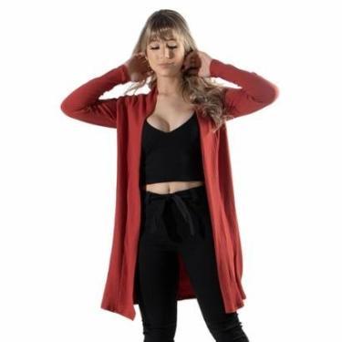 Imagem de Cardigan Kimono Canelado Bella Fiore Manga Longa Roupa Para Inverno Moda Casual-Feminino