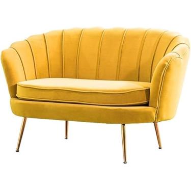 Imagem de Sofá de veludo pequeno apartamento aluguel casa quarto sala de estar loja de roupas sofá luxuoso duplo sofá de tecido de três lugares sofá preguiçoso, E, 3