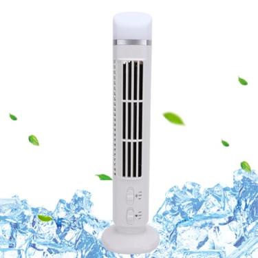 Imagem de Ventilador de Torre Sem Lâmina para Quarto, Ventilador de Piso Silencioso de Velocidade, Ventiladores Oscilantes de 90 ° para Ambientes Internos, Compactos e Portáteis, (Branco)