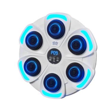 Imagem de menolana Máquina de boxe musical eletrônica, alvo de parede, almofada de perfuração com luz, montagem na parede, treinador de boxe inteligente para sanda, Branco