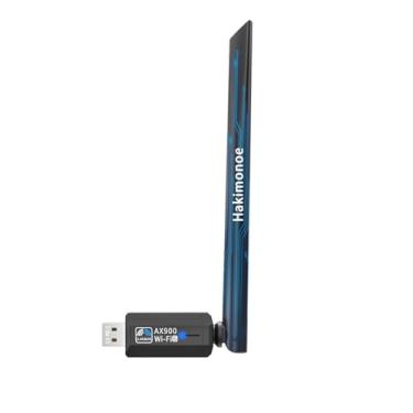 Imagem de Hakimonoe Adaptador USB WiFi para PC Desktop, Wi-Fi 6 AX900Mbps Dual Band 5GHz 2.4GHz Dongle de rede sem fio, antena de alto ganho 5dBi, WPA3 para laptop Win 11 10 7, Plug and Play com driver