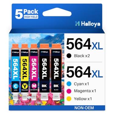 Imagem de Pacote de substituição de cartuchos de tinta 564XL para HP 564 XL 564XL Funciona para Photosmart 5510 5520 6520 6525 7520 7510 7525 DeskJet 3520 3522 Premium C309A C5390 C5383 C633 40 C6 324 (pacote
