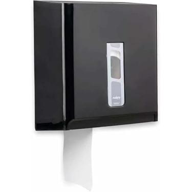 Imagem de Suporte Papel Higiênico Rolão Dispenser De Parede Cor Preta Linha Nobre Para Banheiro Designan Moderno Pratico