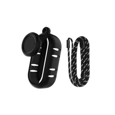 Imagem de Generic Capa de silicone compatível com Insta360 GO 3S, capa protetora de dissipação de calor com alça de pescoço para câmera de polegar Insta 360 GO3S (preta), GEHA1716BW