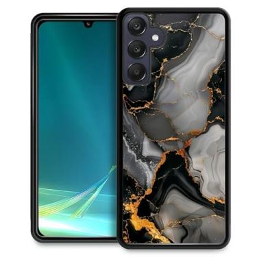 Imagem de CARLOCA Capa compatível com Samsung Galaxy A25 5G, padrão de mármore dourado preto e cinza para meninas ultra proteção à prova de choque de silicone macio TPU antiderrapante traseira