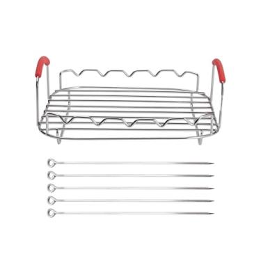 Imagem de ＫＬＫＣＭＳ Suporte para fritadeira a ar, suporte para churrasco, antiaderente, acessórios para fritadeira a ar, suporte para churrasco para espetos de fritadeira