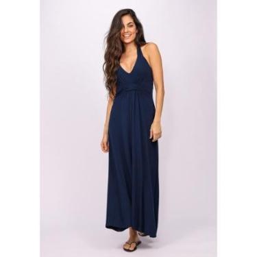 Imagem de Vestido Longo Malha Frente Única Azul Marinho - GG - Veste do 46 ao 48-Feminino