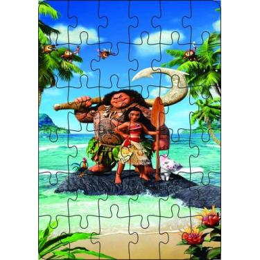 Imagem de Quebra-Cabeça Jogo Infantil Moana 36 Peças MDF 18x26 - Brothers Mineir