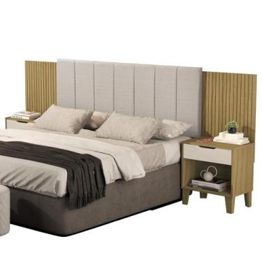Imagem de Cabeceira Para Cama Casal Box Helena 138/140cm Com Detalhes em Estofad