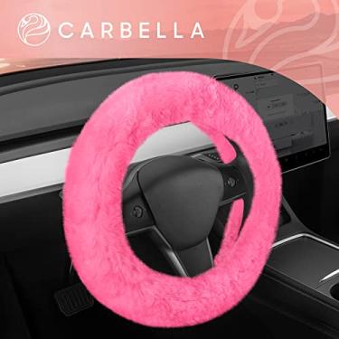 Imagem de Carbella Capas de volante femininas de pele sintética - rosa 37-38 cm