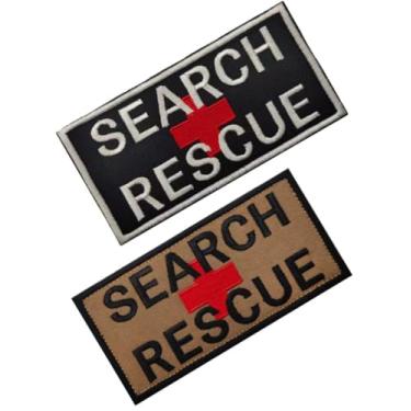 Imagem de Substituição para raro nórdico viking raven runes Odin God of War patches tático moral aplique fixador gancho e laço emblema 2 peças (Lama de resgate preta)