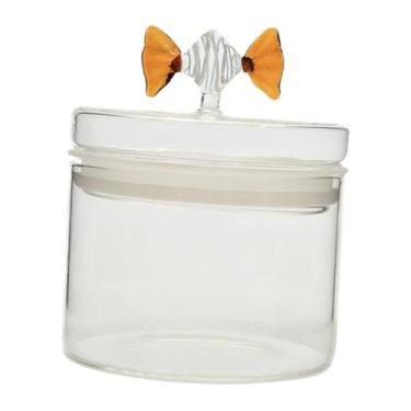 Imagem de Ioensy Vidro de copo de cookie jar jarra de café, limpo, vasilha de chá, vasilha de cozinha com tampa hermética para biscoitos de café