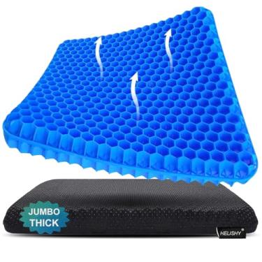 Imagem de Almofada de assento de gel, Jumbo e almofada de gel grosso com capa antiderrapante para cadeira de rodas para assento de carro de escritório em casa, almofadas de cadeira de favo de mel respiráveis