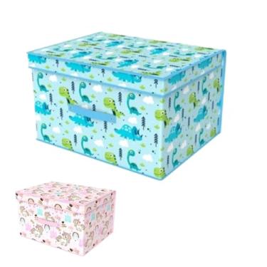 Imagem de Caixa Organizadora Infantil C/Tampa Brinquedos Acessórios (Azul)