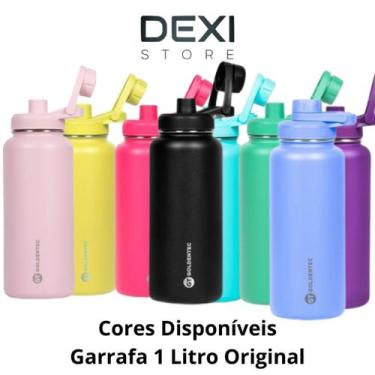 Imagem de Garrafa Térmica Original Goldentec + Personalização, 1L, Preta