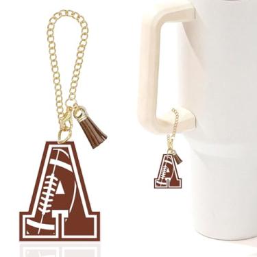 Imagem de Berloques com letra A-Z para garrafa de água Stanley Copo de 1,134 g, acessórios personalizados para copos Stanley, Football, Acrílico