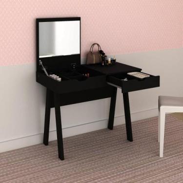 Imagem de Penteadeira com Espelho 1 Gaveta Espresso Móveis Preto