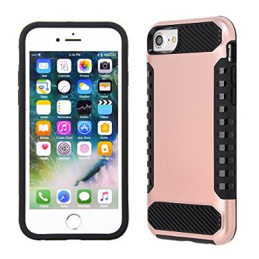 Imagem de Capa de celular Cube para Apple iPhone 8/iPhone 7/iPhone 6S/iPhone 6, Rose Gold Cover with Black Textured TPU Skin and Side Grip