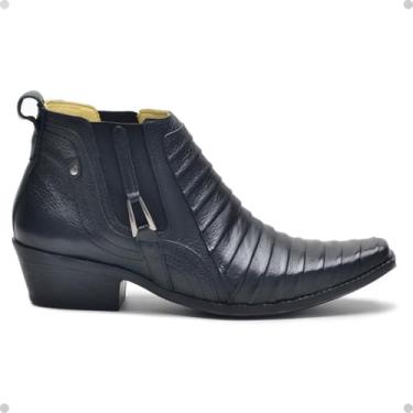 Imagem de Bota Country Masculina Em Couro de Bico Fino Cla-Cle (Preto, BR, Adulto, Numérico, M, 42)